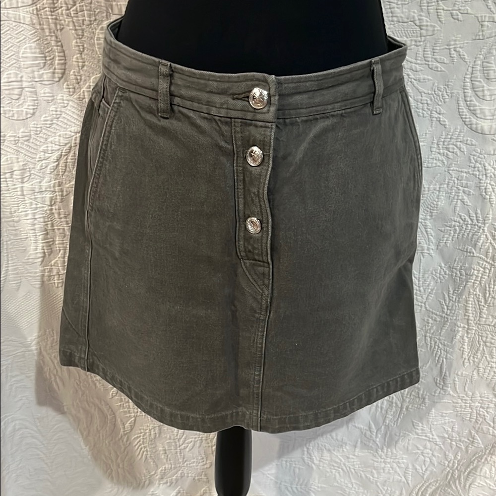 APC‎ Gray Denim Button-Front Skirt, size 40